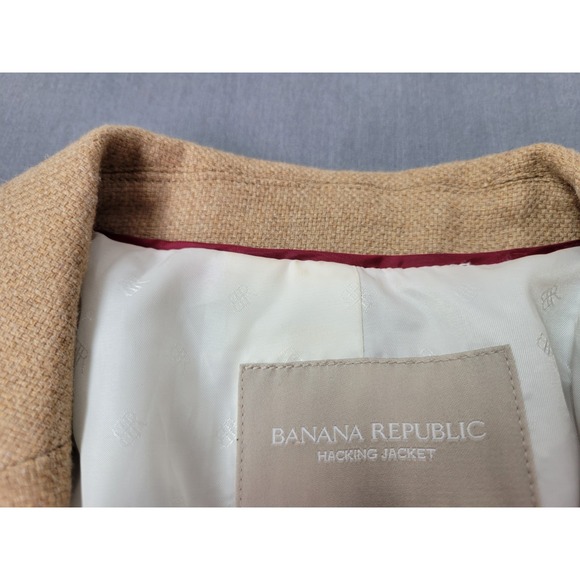 Banana Republic Womens Hacking Jacket Brown Tweed Blazer Sz 4 - Picture 10 of 15